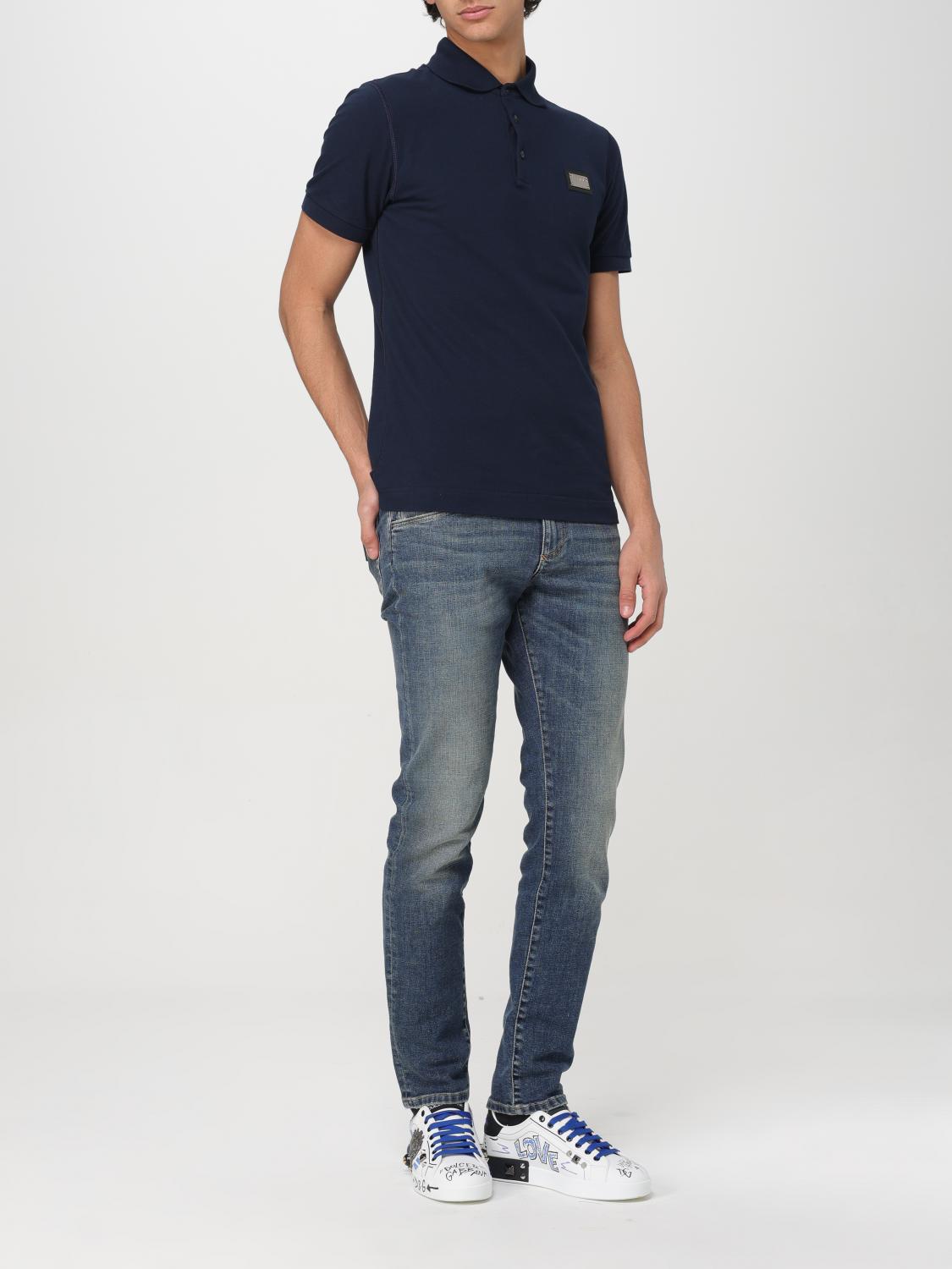 Dolce & Gabbana Polo Shirt Men Blue