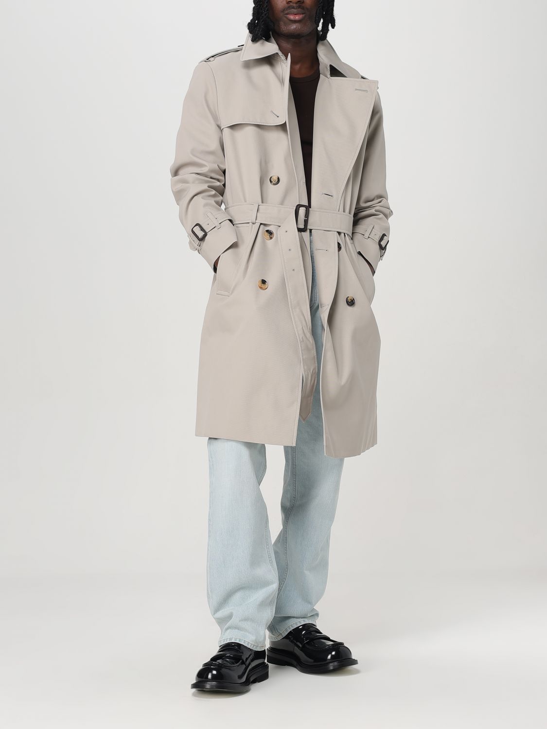 Burberry Trench Coat Men Grey