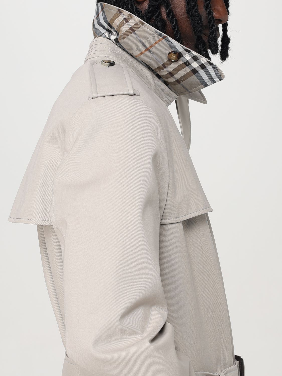 Burberry Trench Coat Men Grey