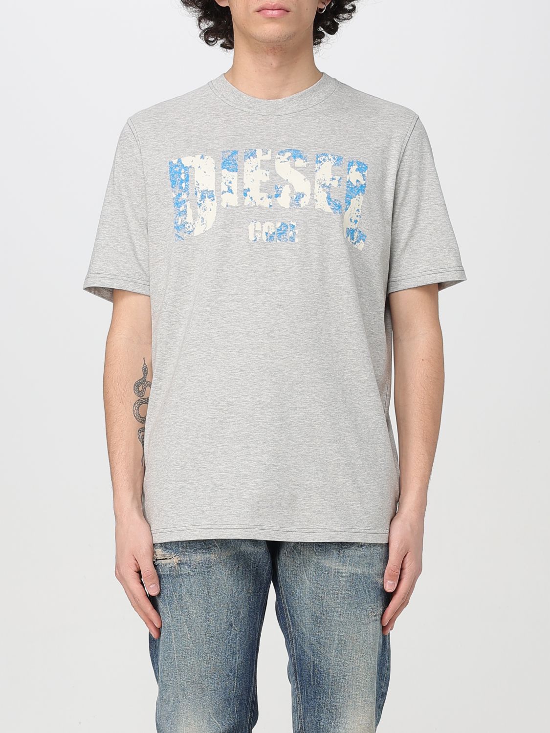 Diesel T Shirt Men Grey