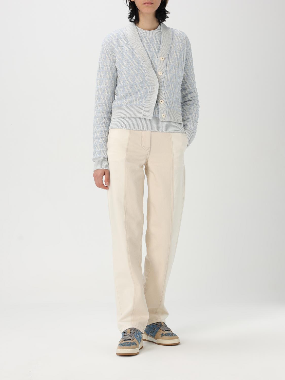Fendi Cardigan Woman Gnawed Blue