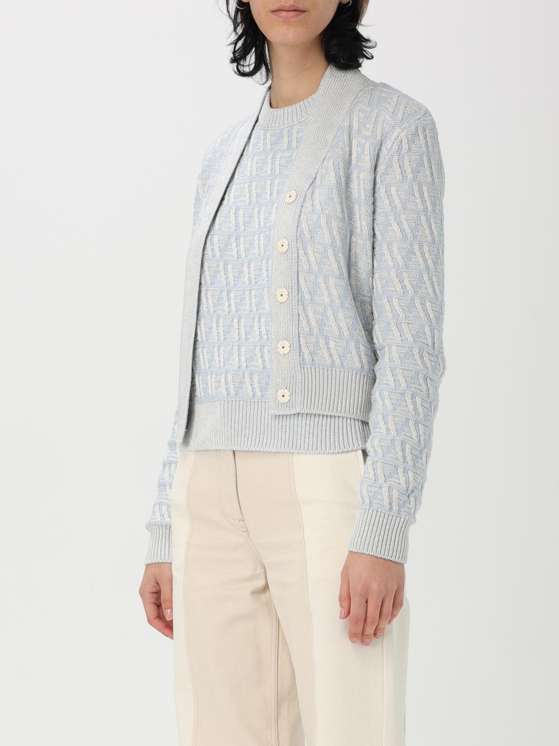 Fendi Cardigan Woman Gnawed Blue