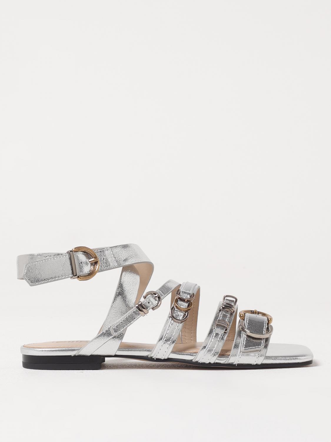 Pinko Flat Sandals Woman Silver