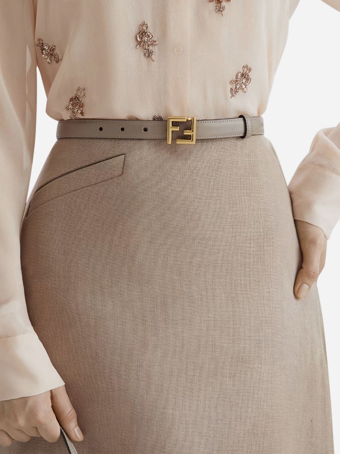 Fendi Belt Woman Grey