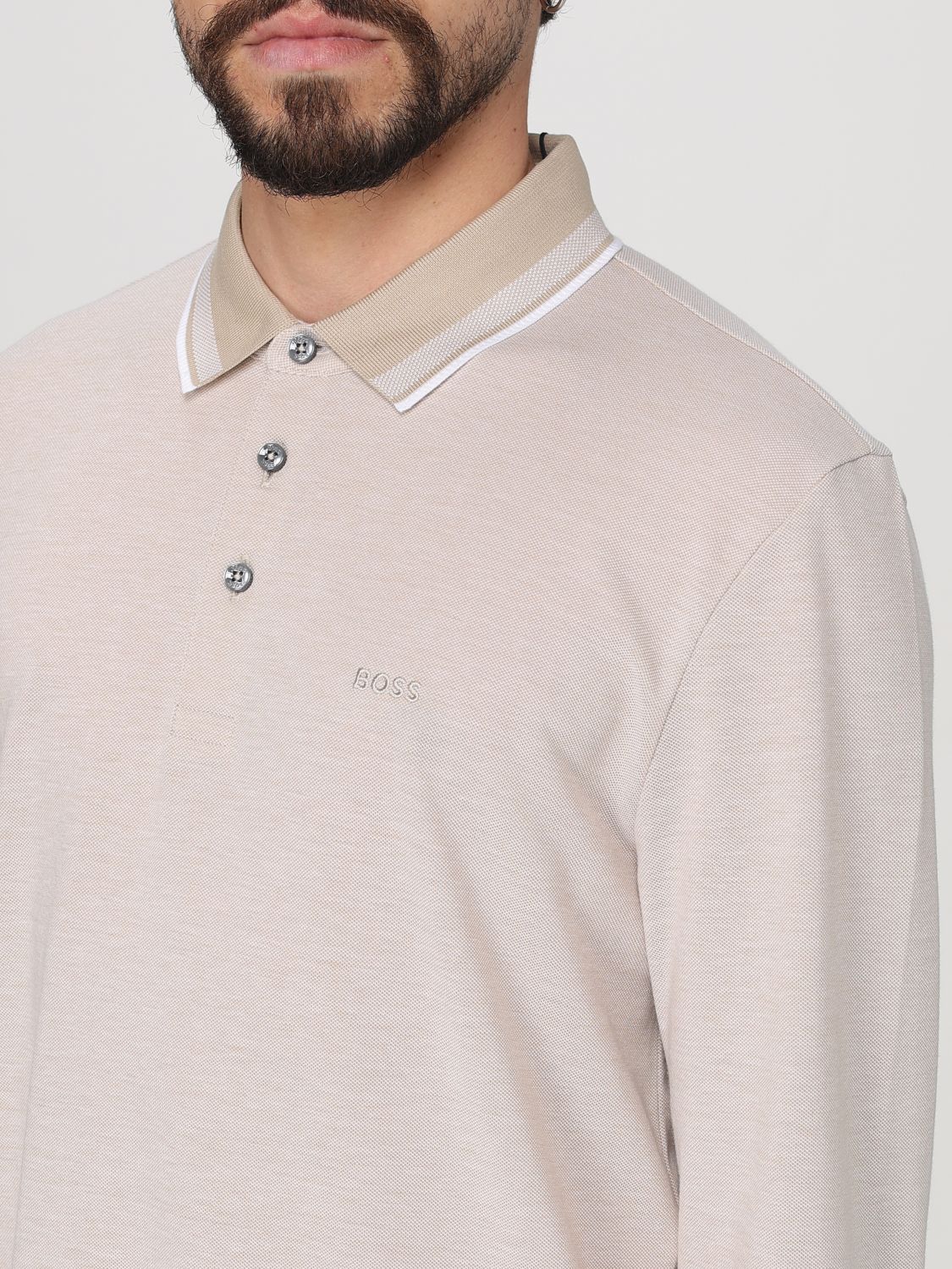 Boss Polo Shirt Men Beige