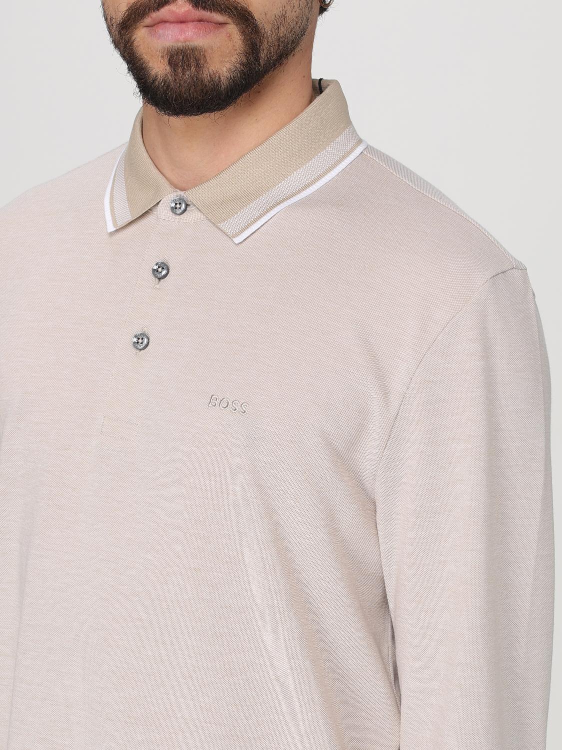 Boss Polo Shirt Men Beige