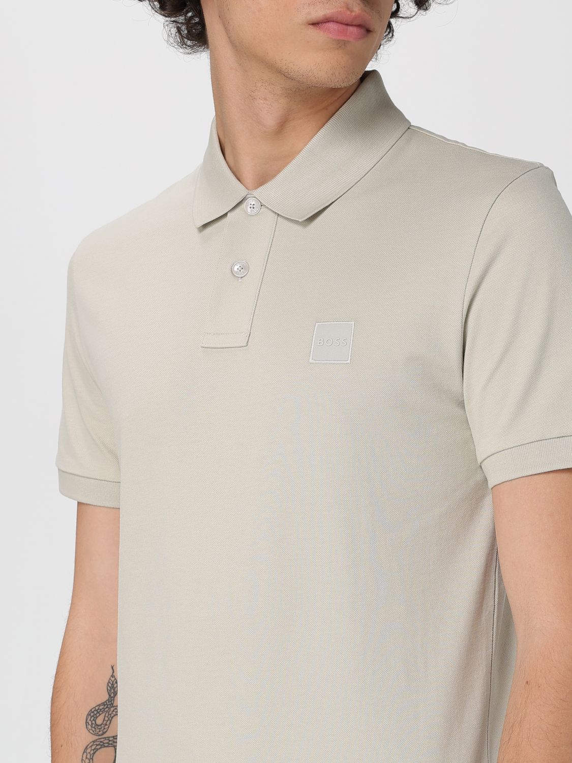 Boss Polo Shirt Men Beige