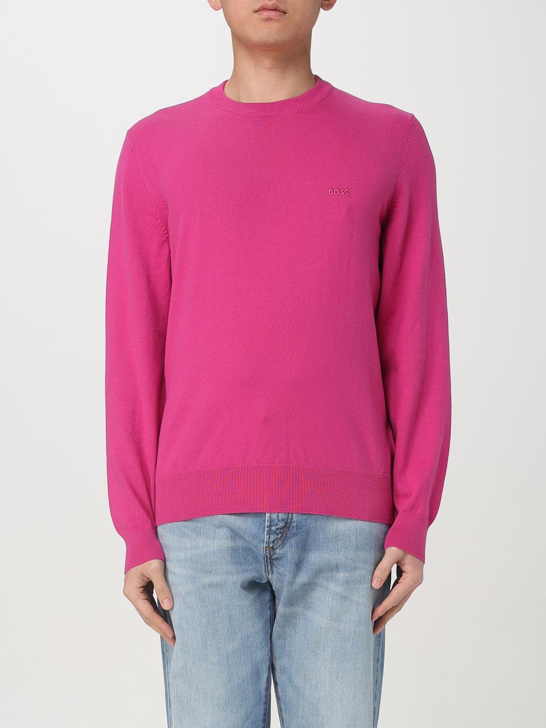 Boss Sweater Men Fuchsia