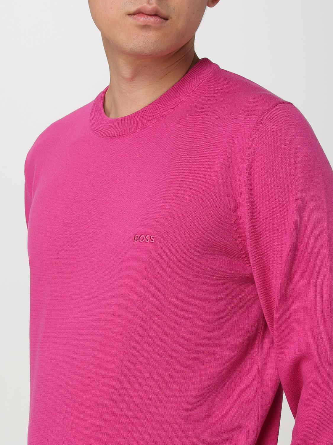 Boss Sweater Men Fuchsia