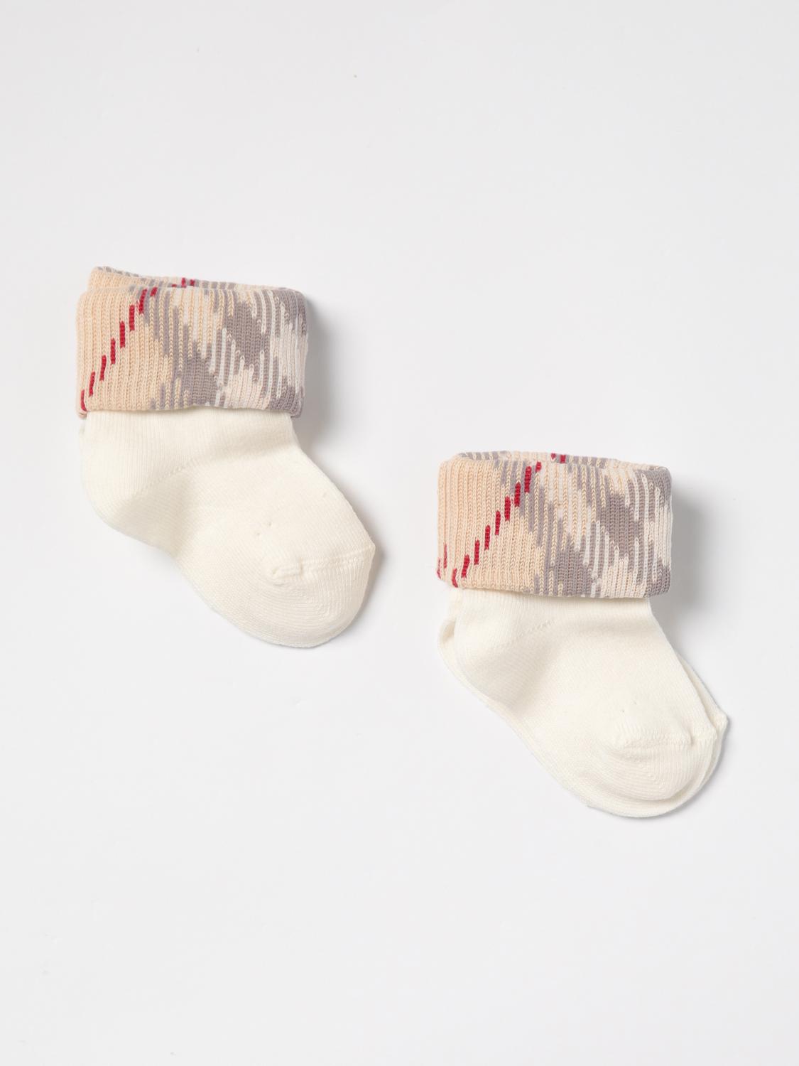 Burberry Socks Baby Kids Yellow Cream