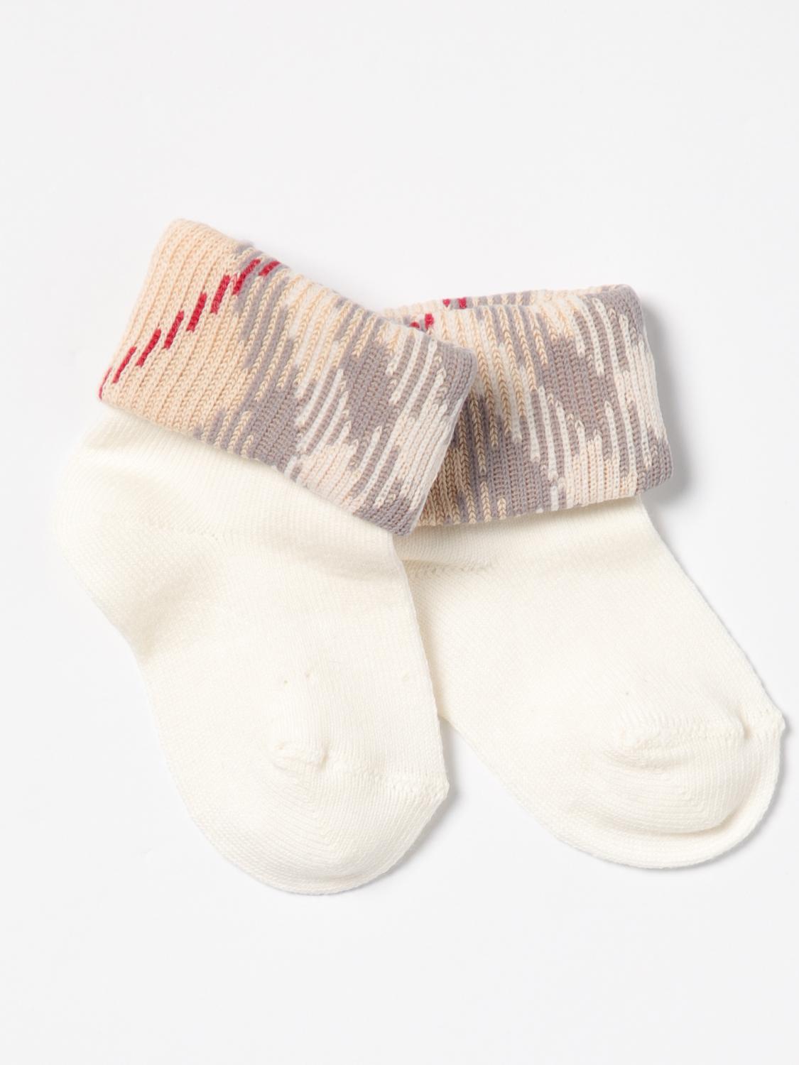 Burberry Socks Baby Kids Yellow Cream