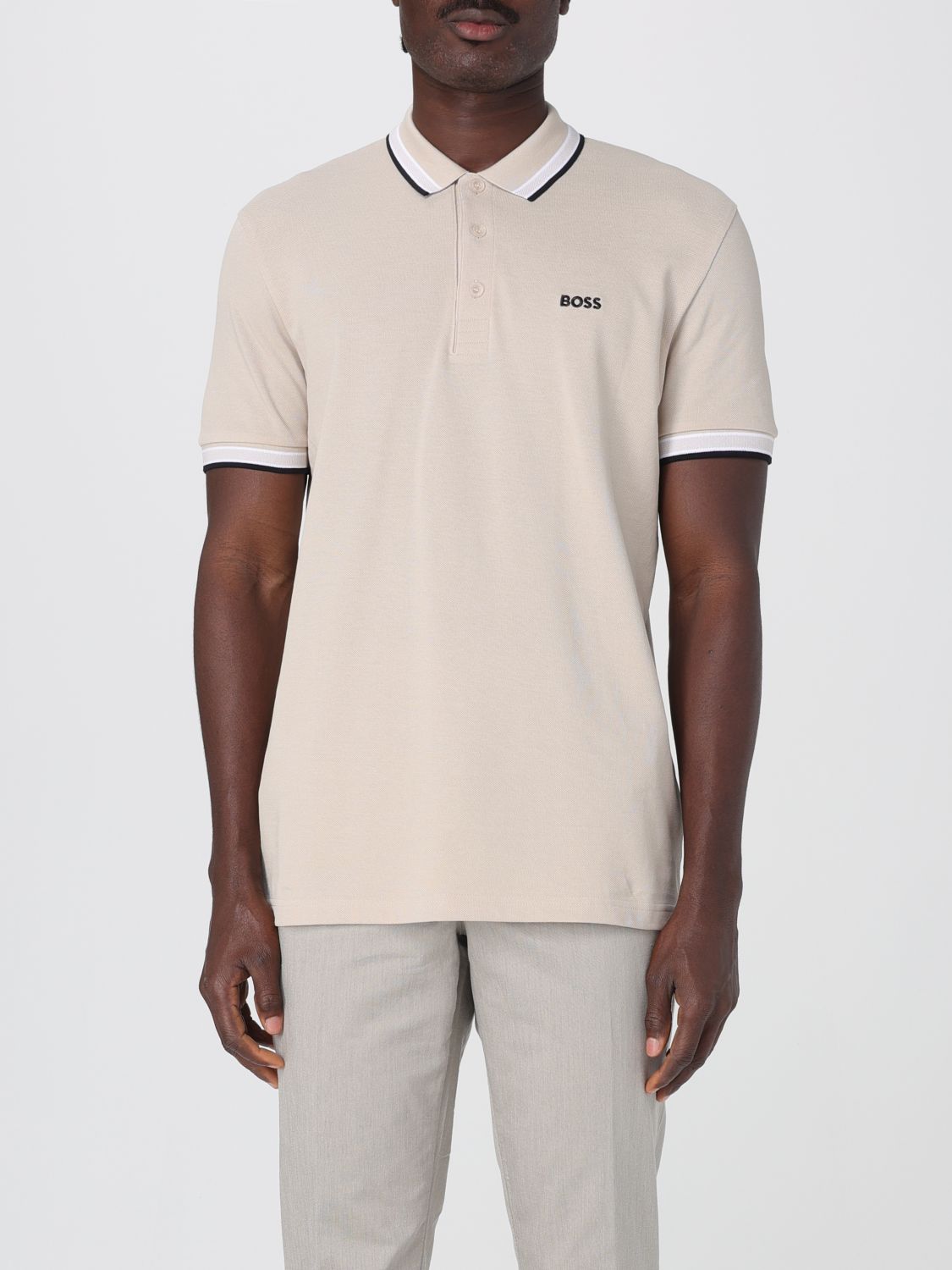Boss Polo Shirt Men Beige