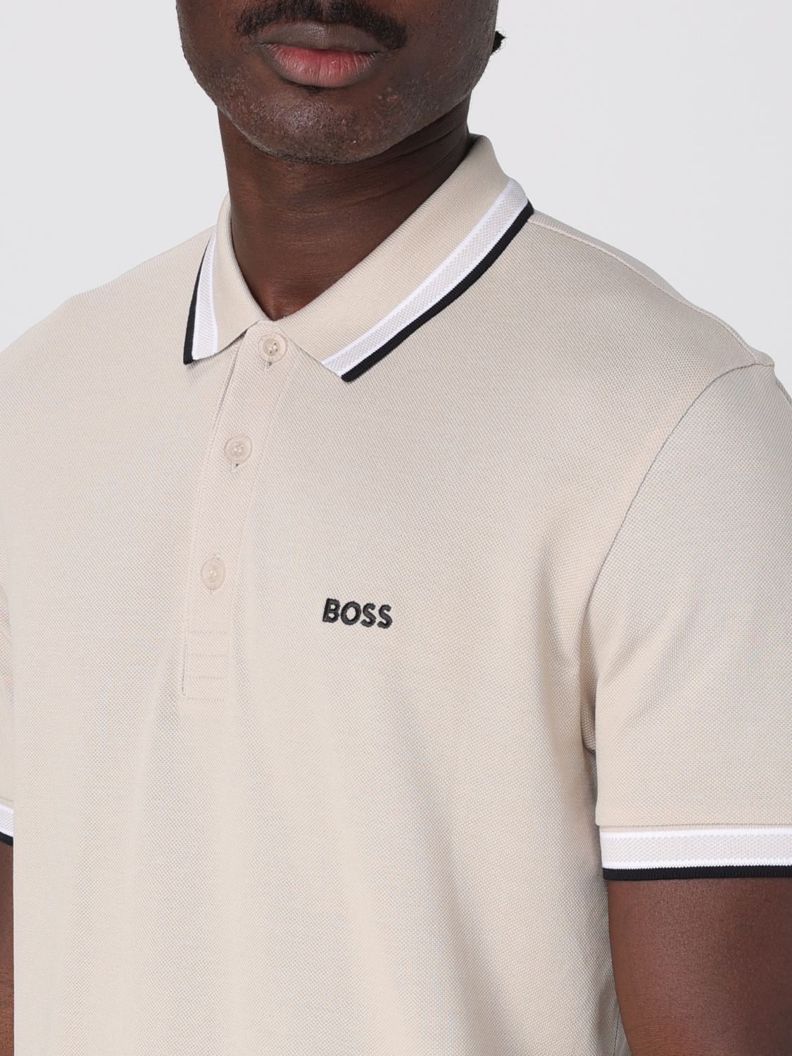 Boss Polo Shirt Men Beige