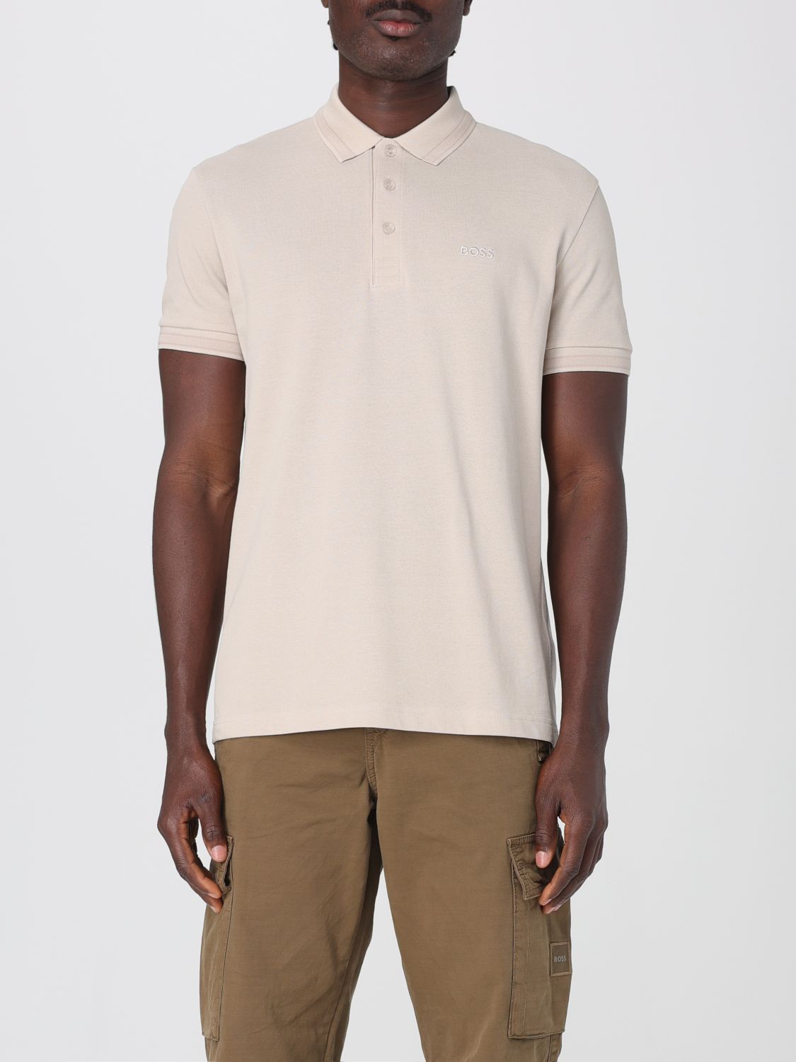 Boss Polo Shirt Men Beige