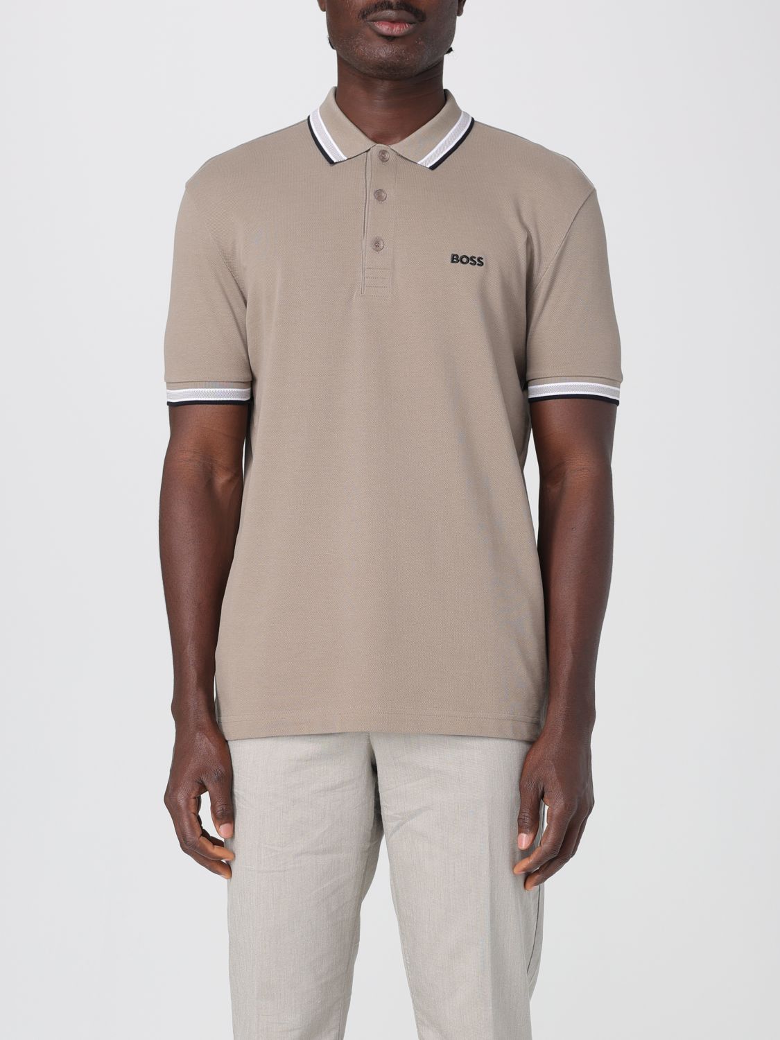 Boss Polo Shirt Men Beige