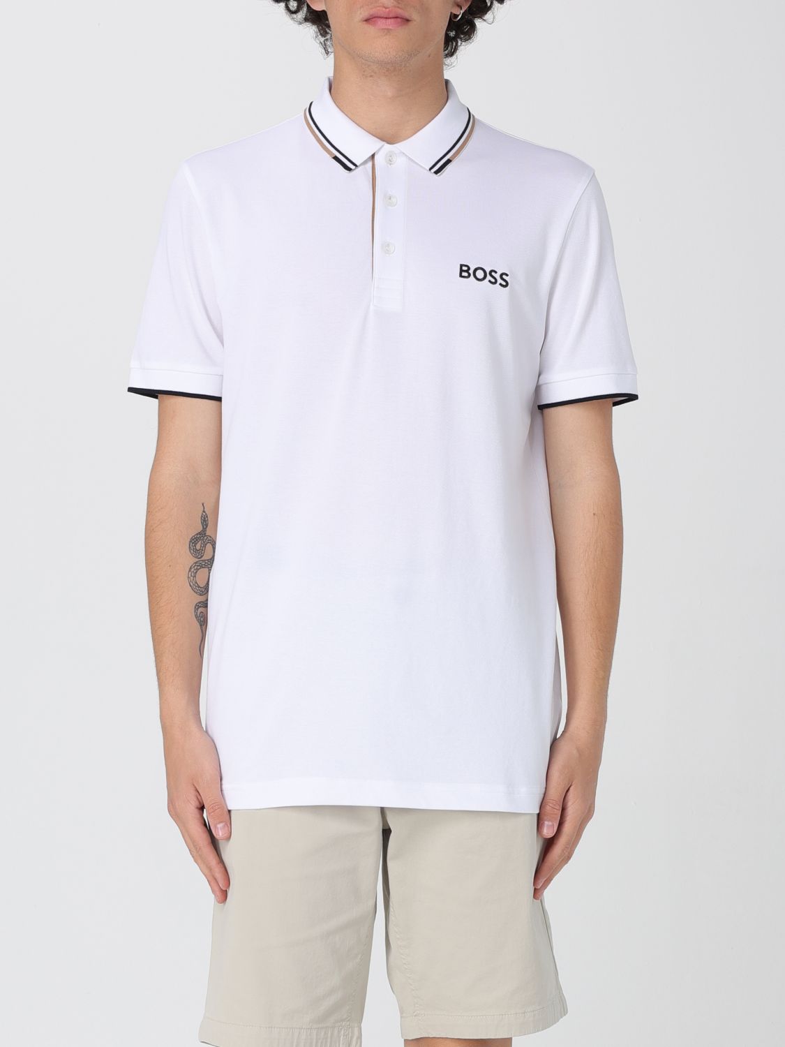Boss Polo Shirt Men Beige