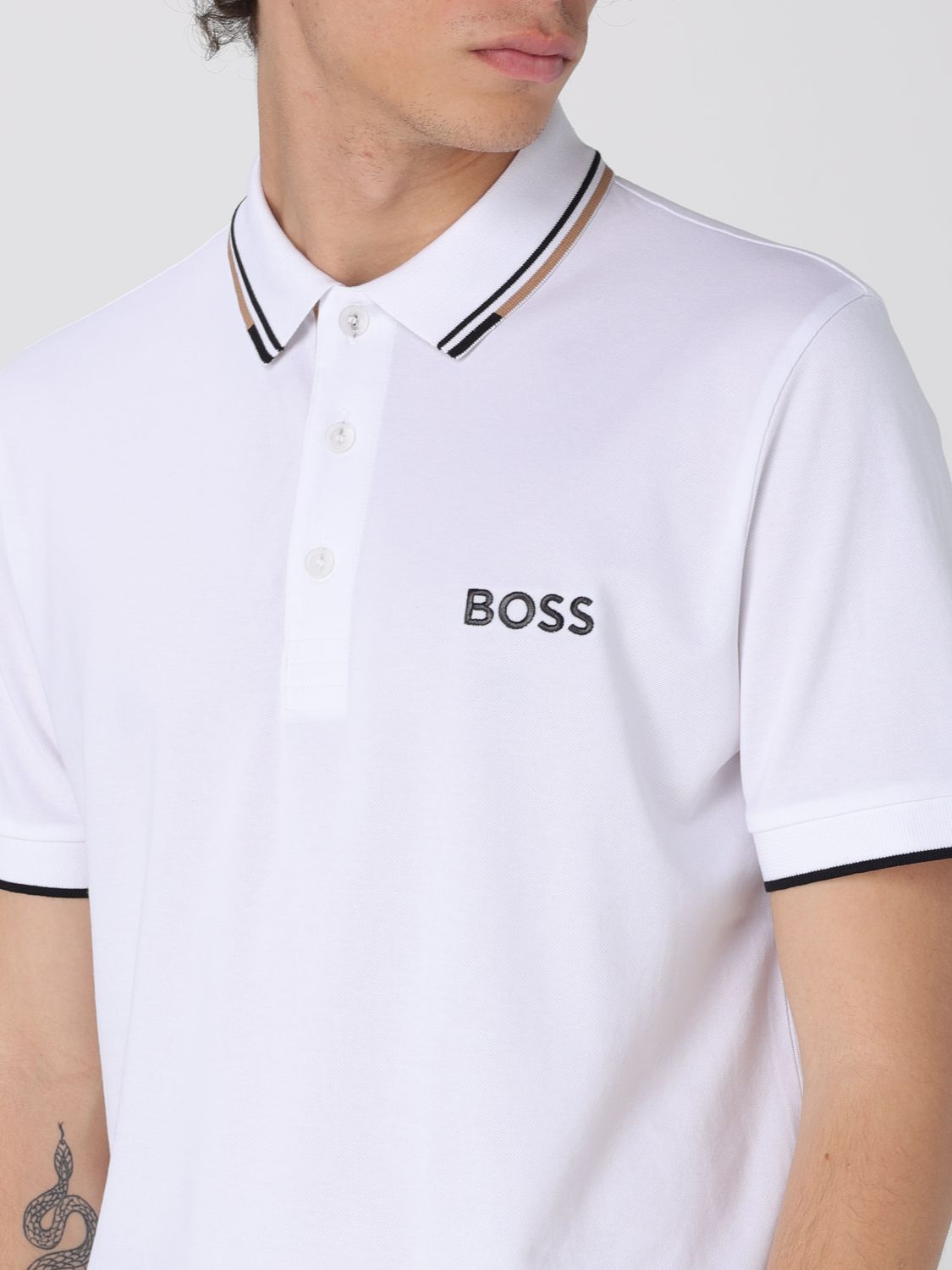 Boss Polo Shirt Men Beige