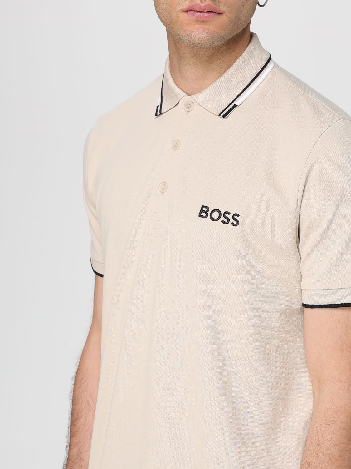 Boss Polo Shirt Men Beige