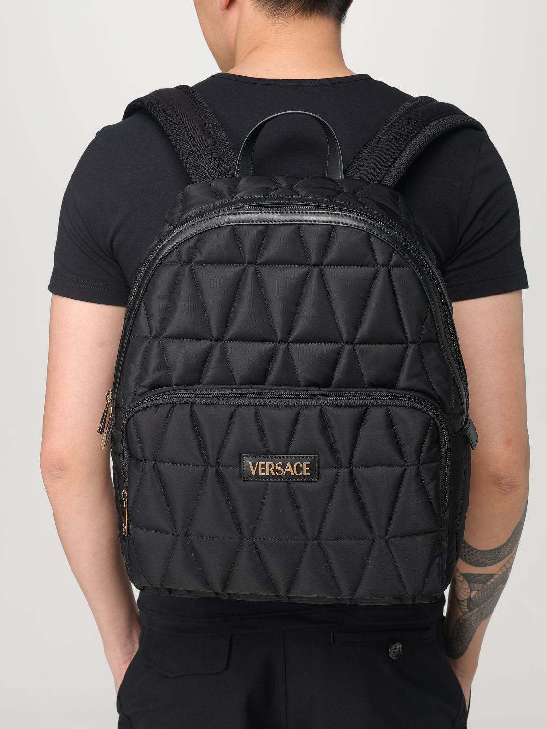 Versace Backpack Men Black