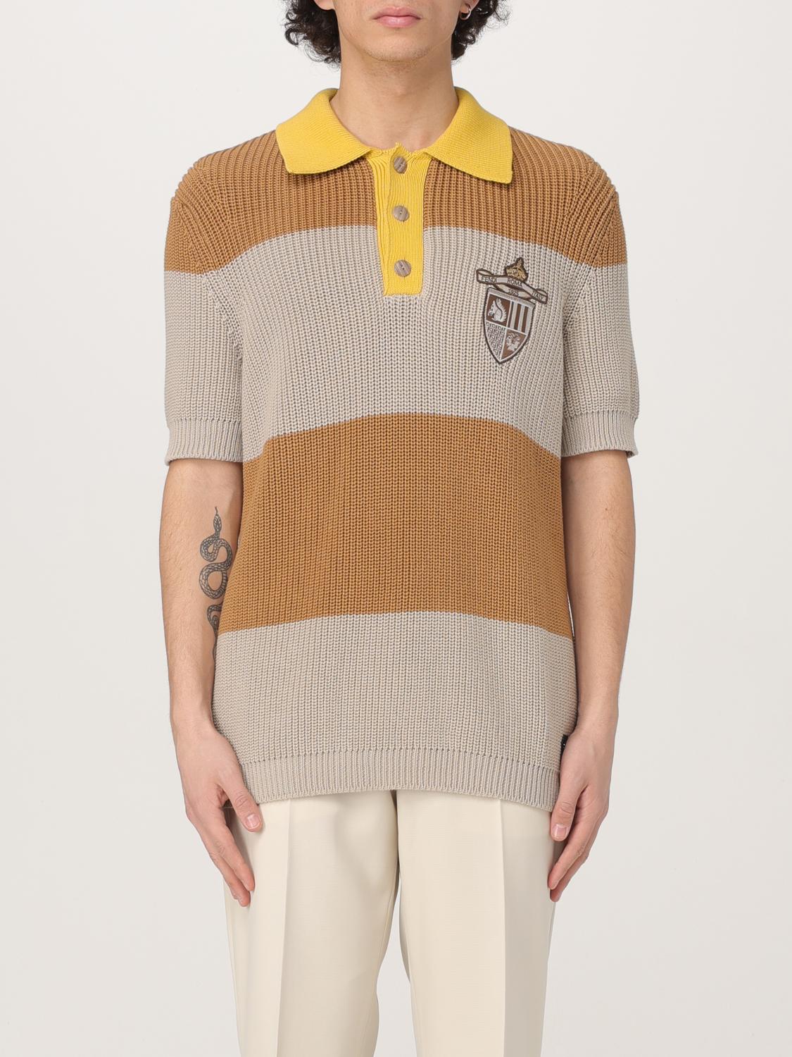 Fendi Polo Shirt Men Grey