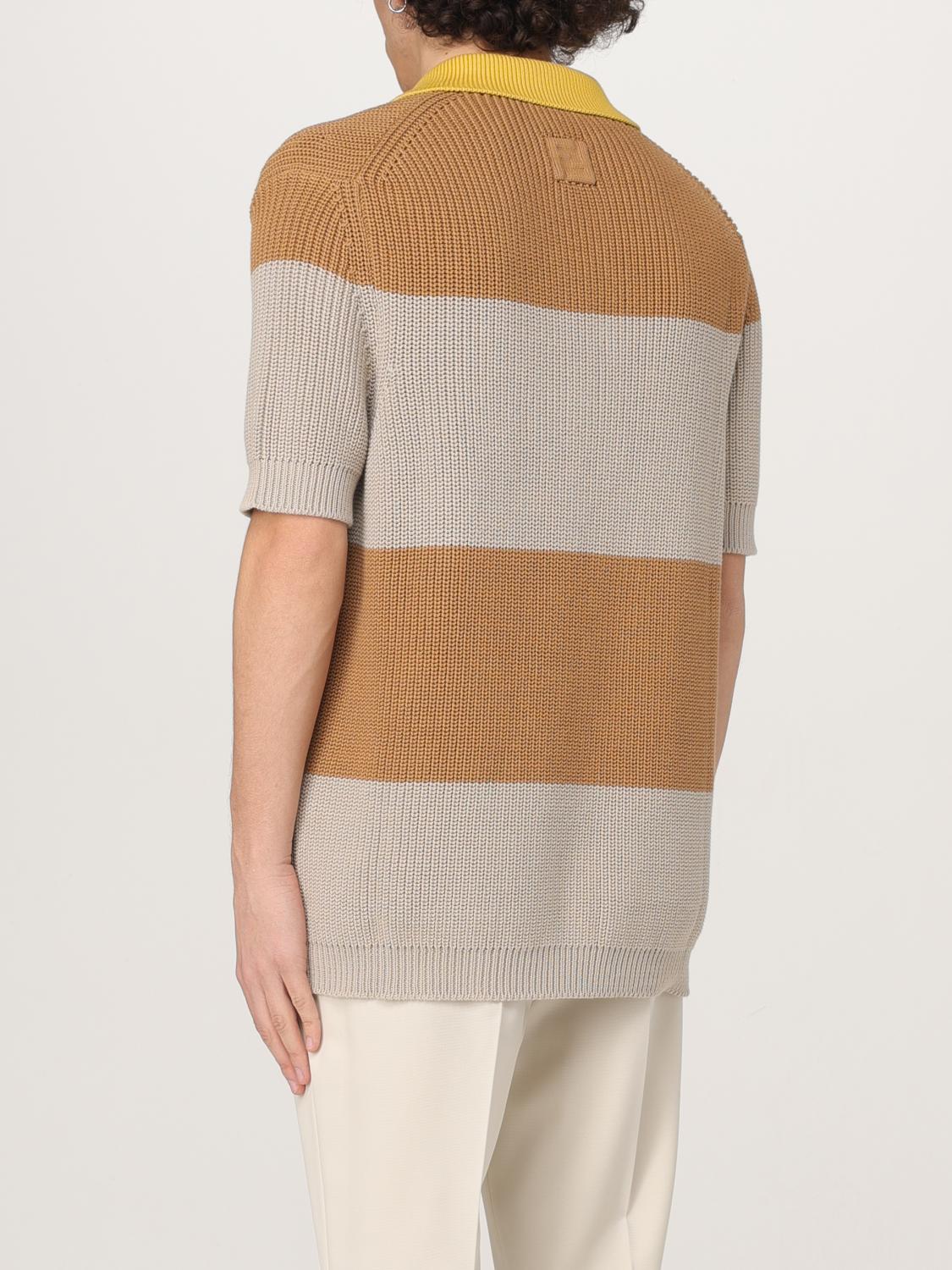 Fendi Polo Shirt Men Grey