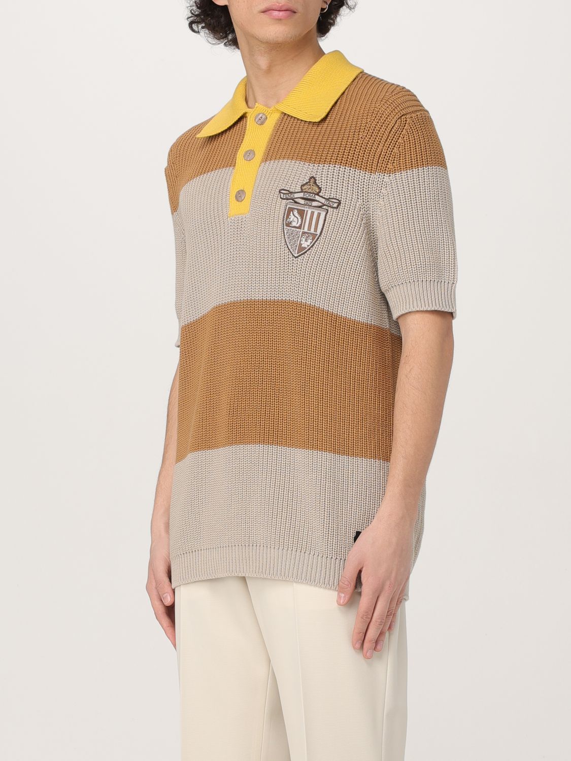 Fendi Polo Shirt Men Grey