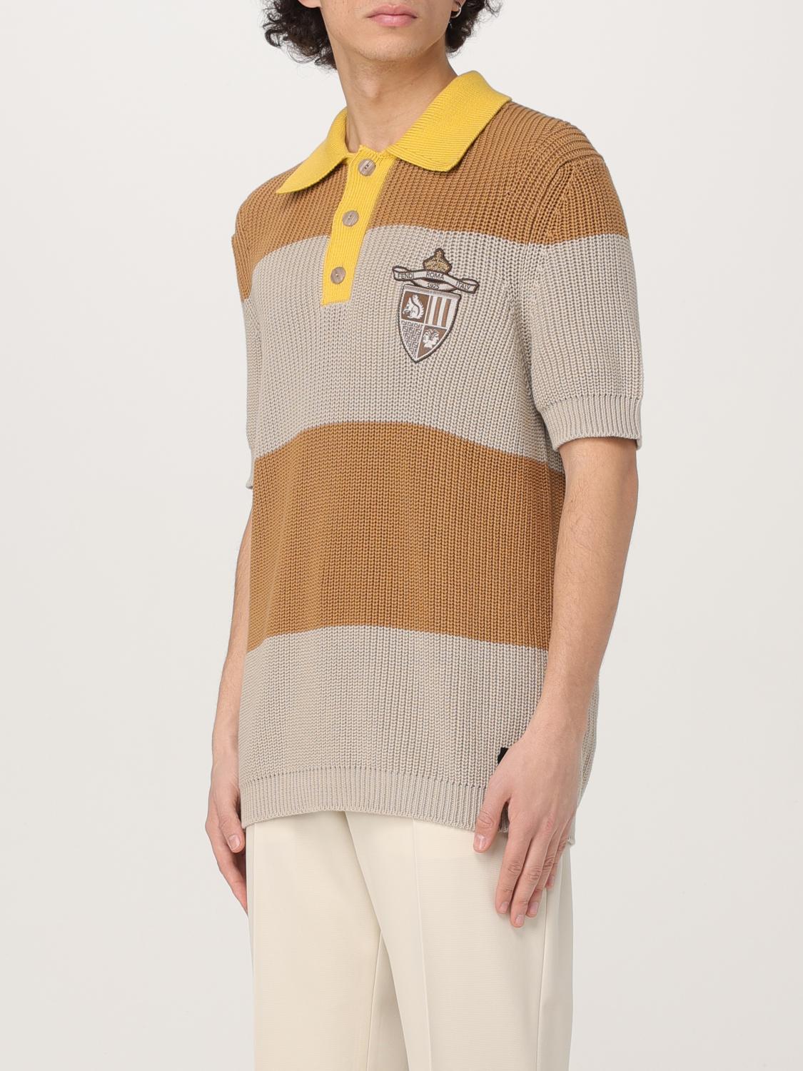 Fendi Polo Shirt Men Grey