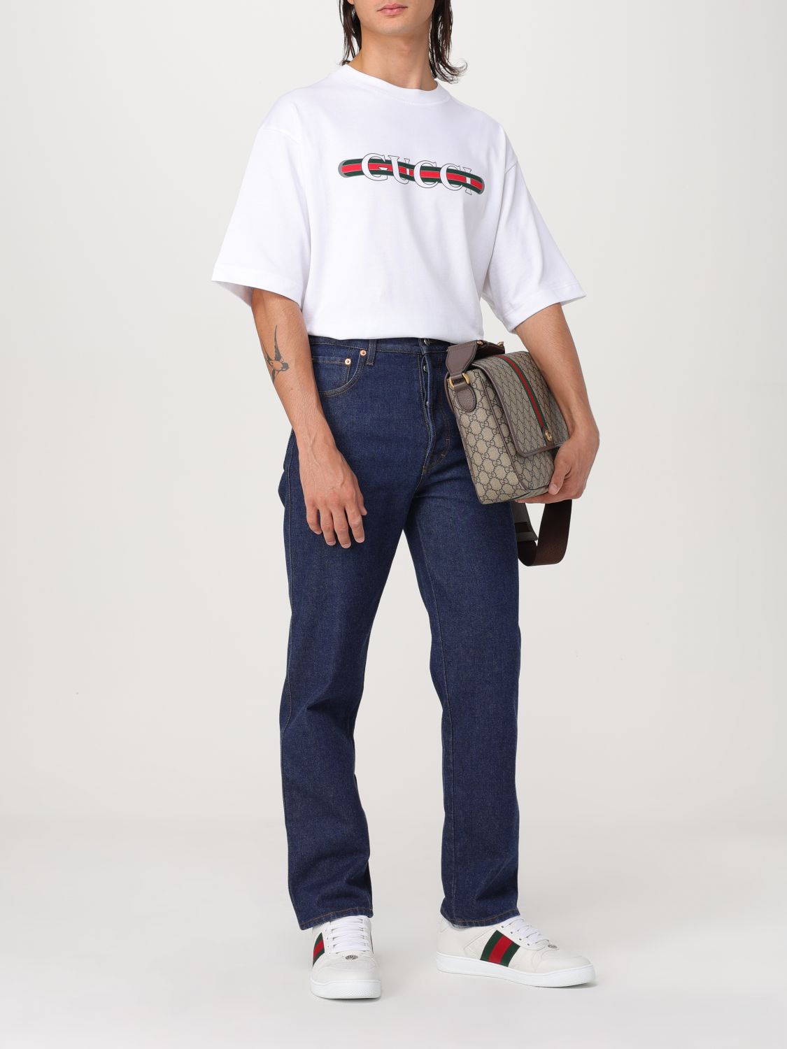 Gucci Shoulder Bag Men Beige