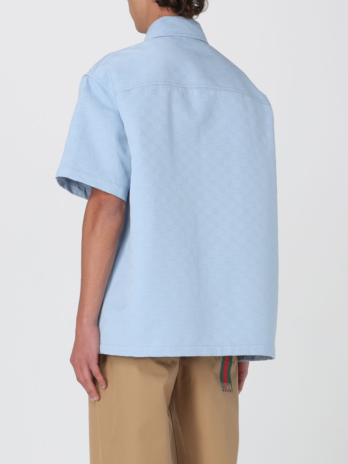 Gucci Shirt Men Sky Blue