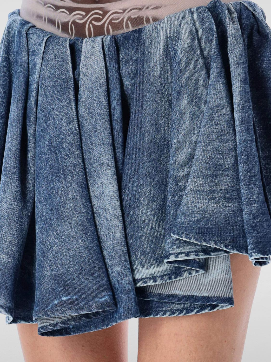 Diesel Skirt Woman Gnawed Blue