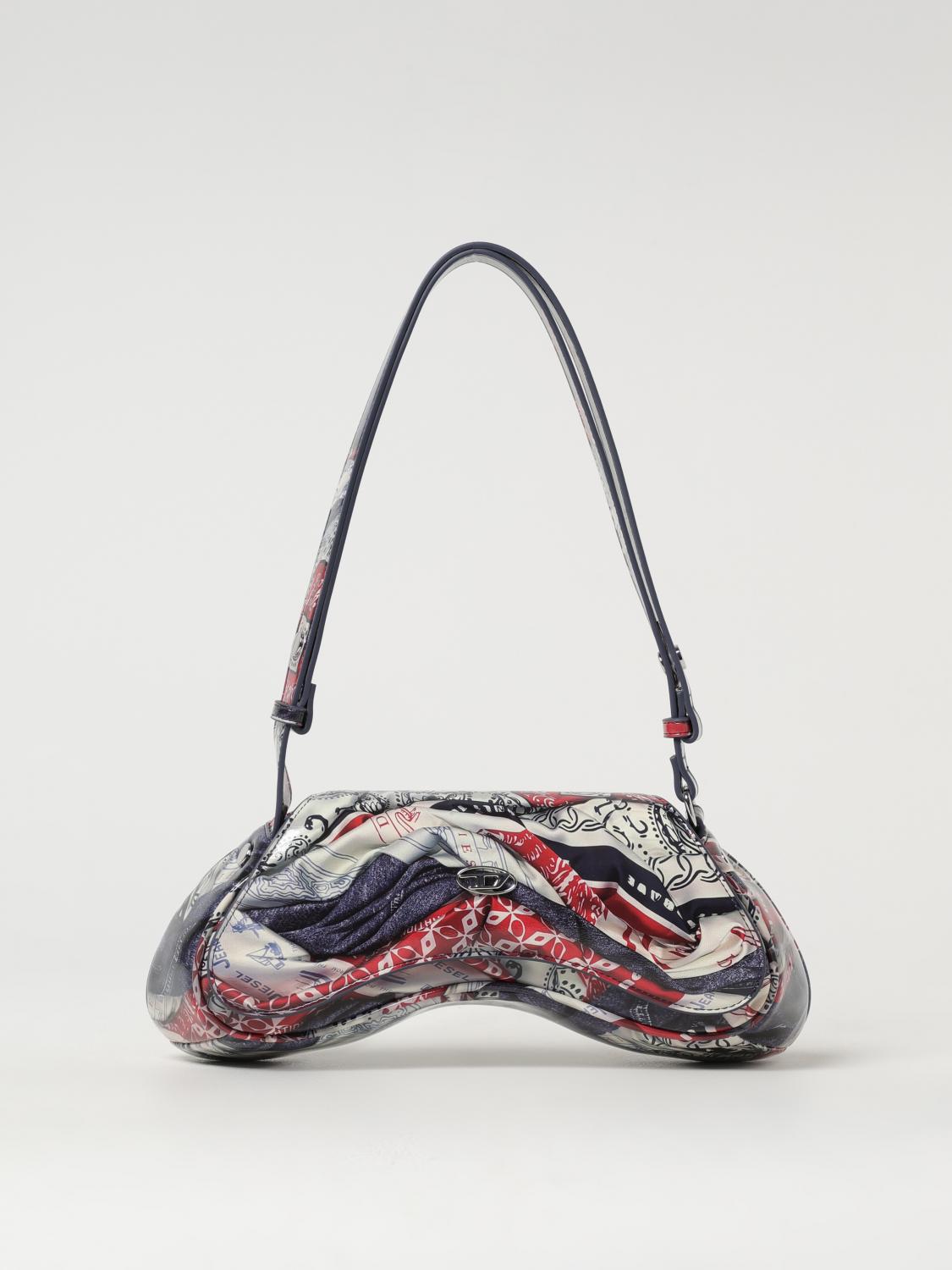 Diesel Shoulder Bag Woman Gnawed Blue