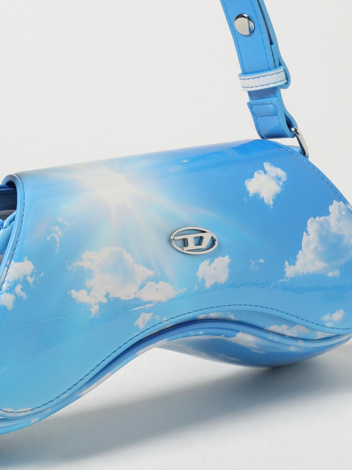 Diesel Shoulder Bag Woman Gnawed Blue
