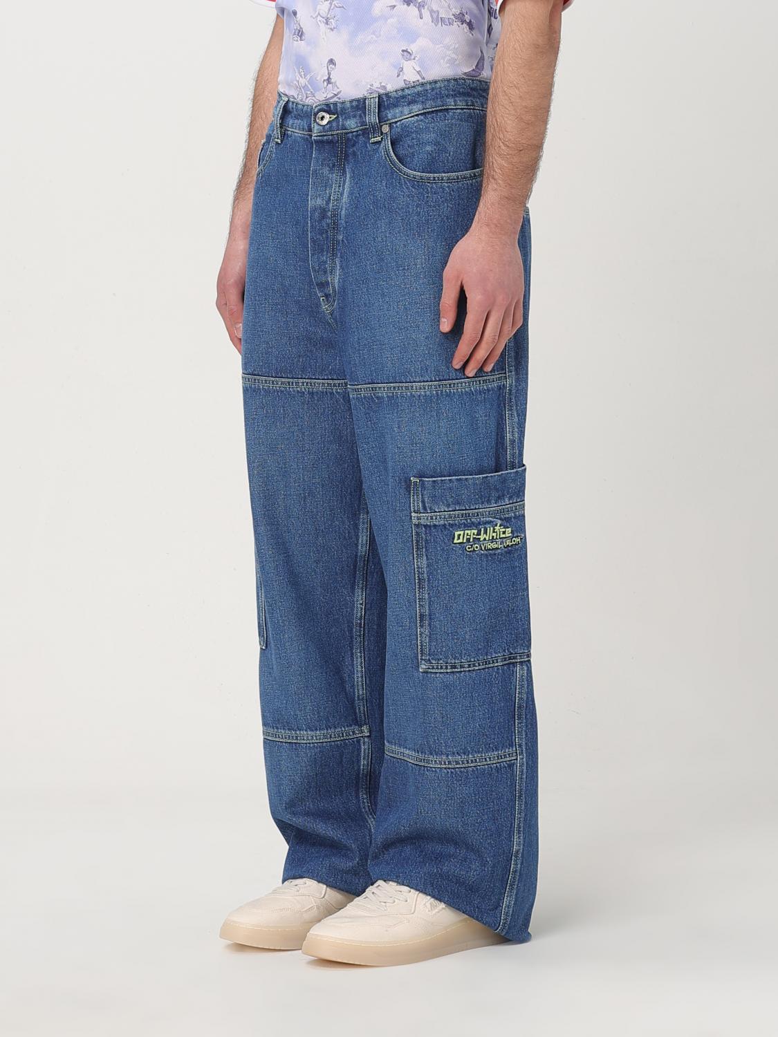 Off White Jeans Men Blue