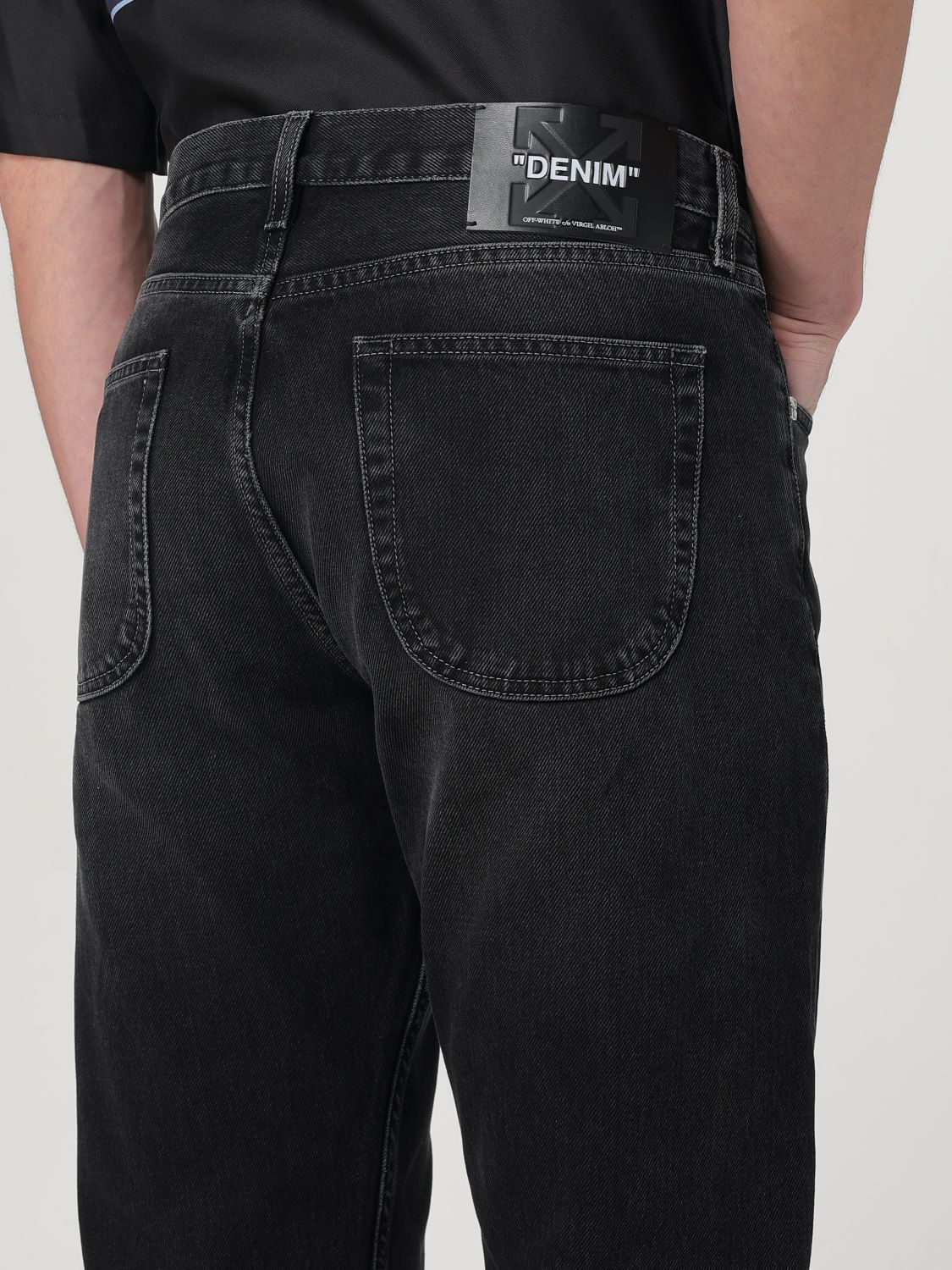 Off White Jeans Men Black