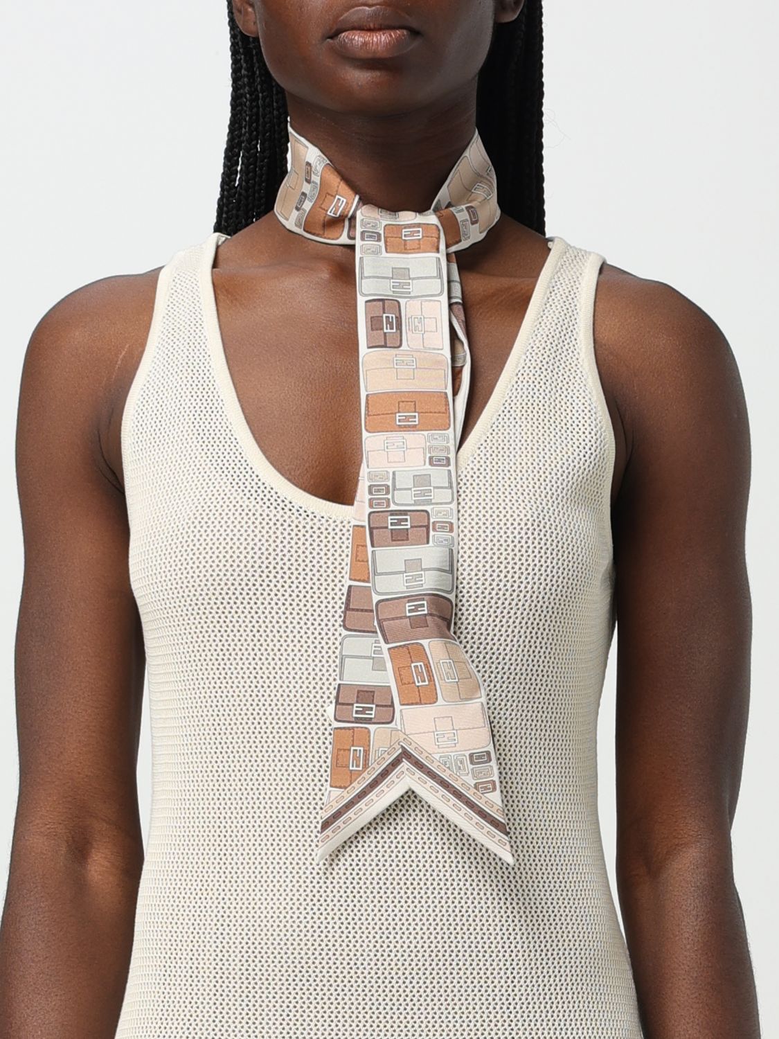 Fendi Neck Scarf Woman Beige