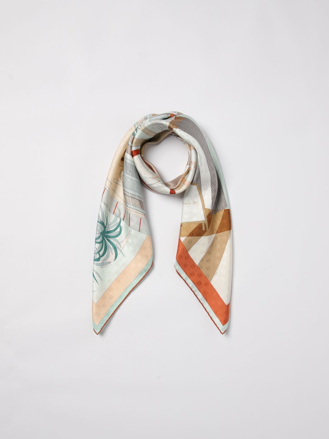 Fendi Neck Scarf Woman Orange
