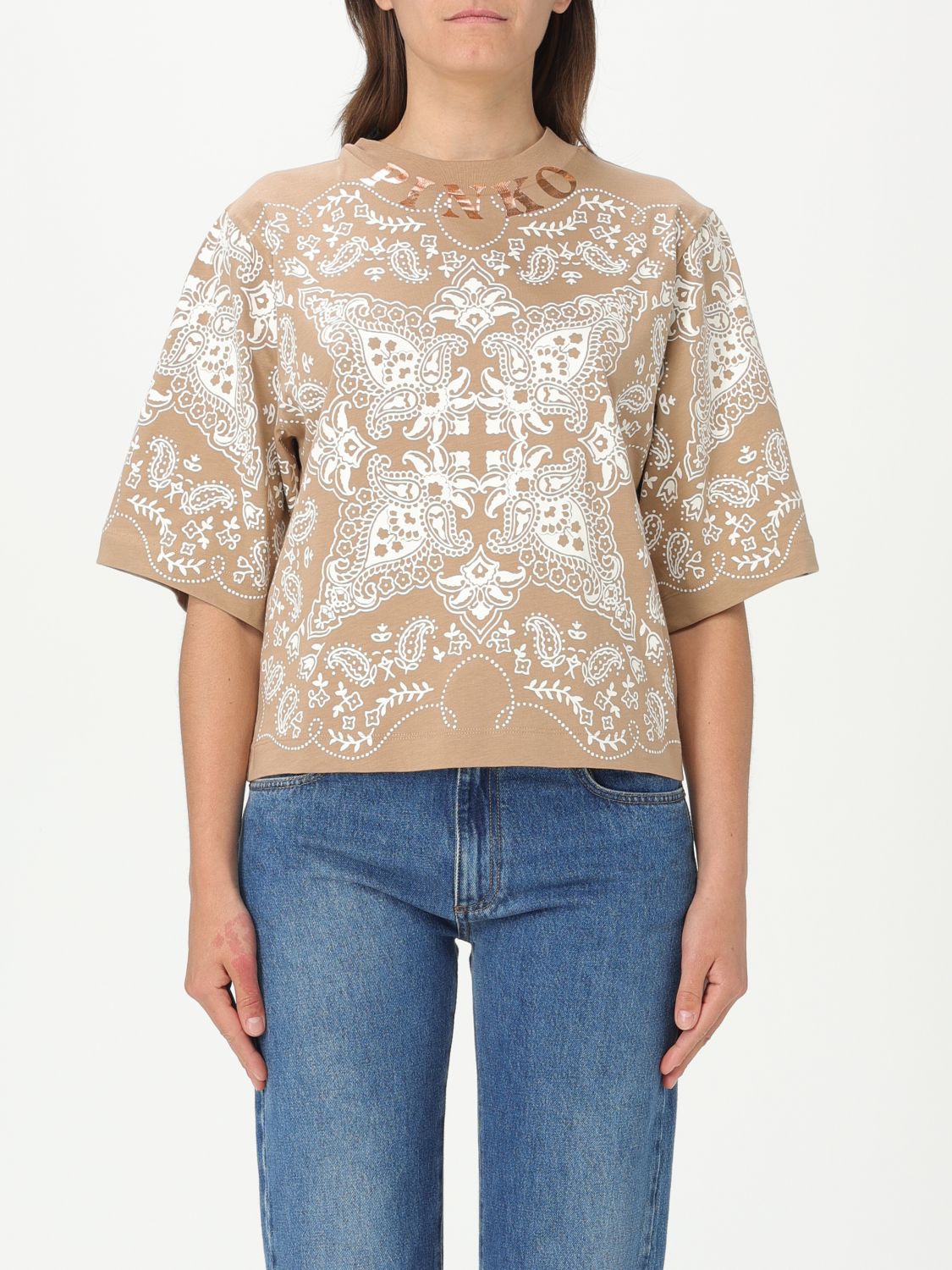 Pinko T Shirt Woman Beige