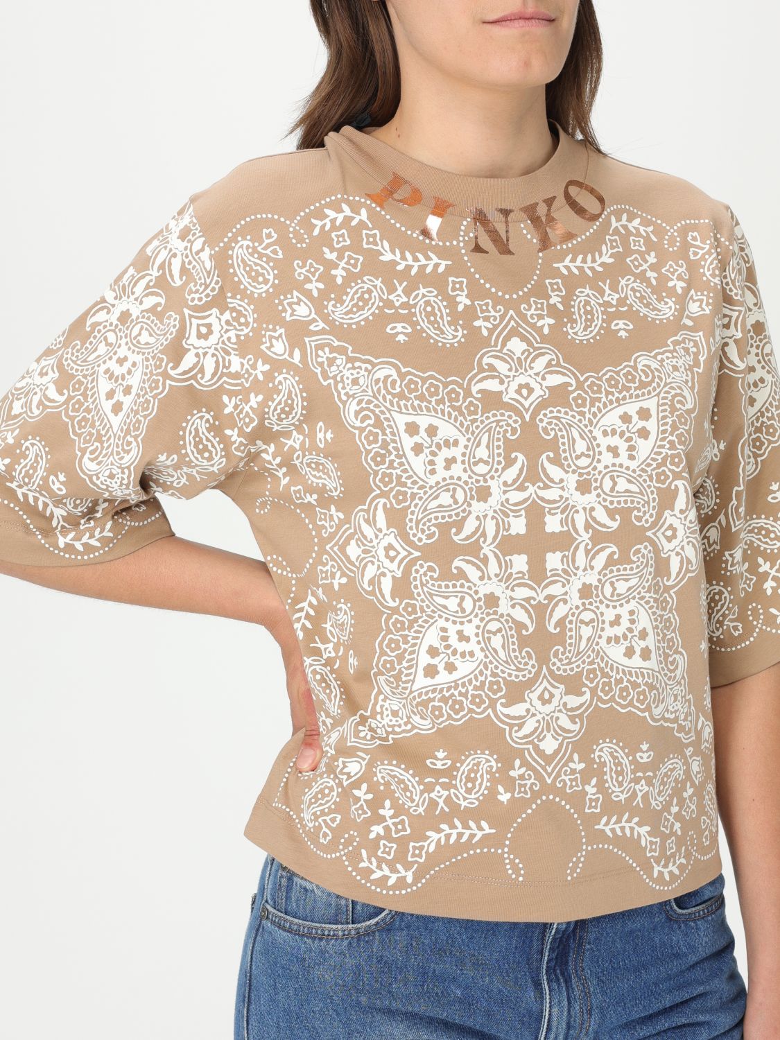 Pinko T Shirt Woman Beige