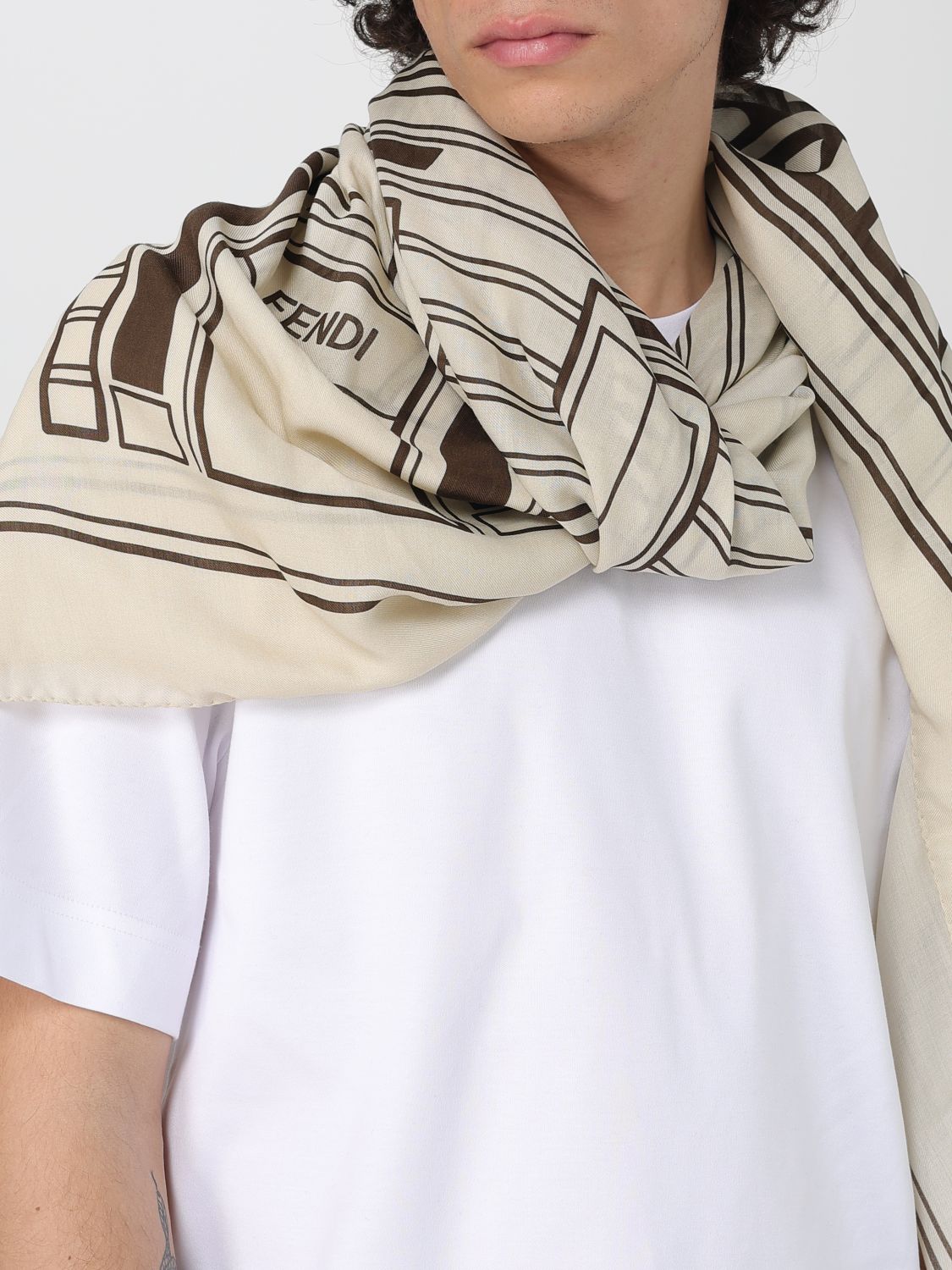 Fendi Scarf Men White