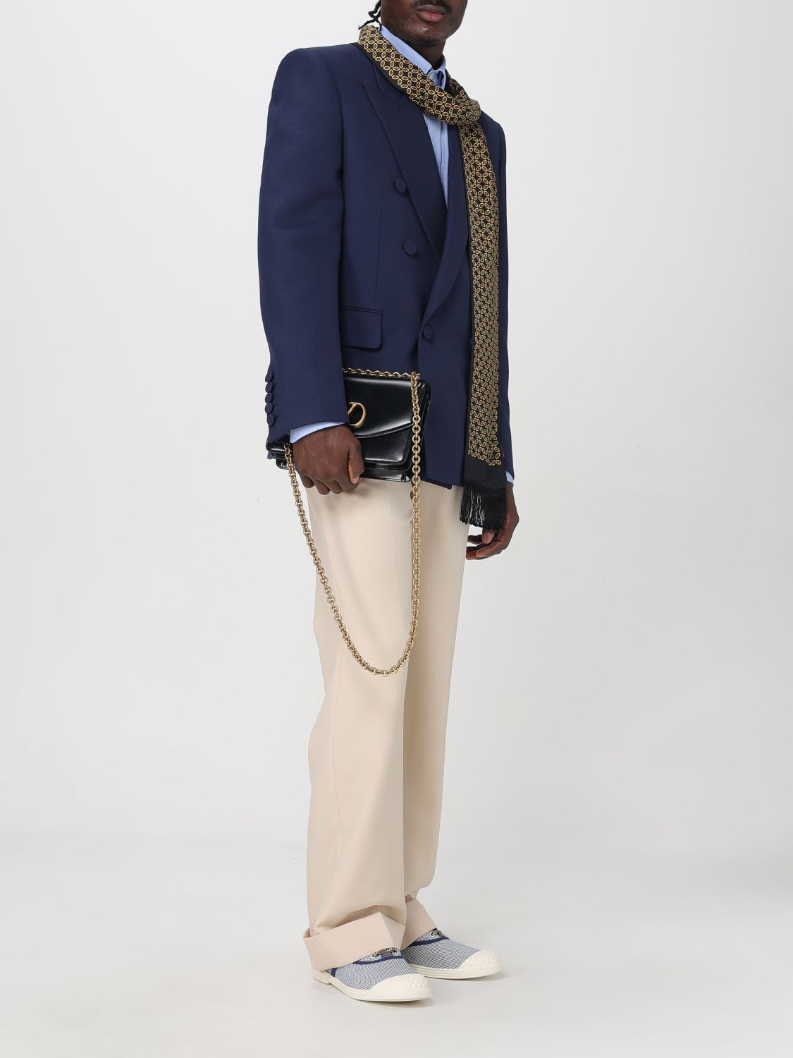 Valentino Shirt Men Gnawed Blue