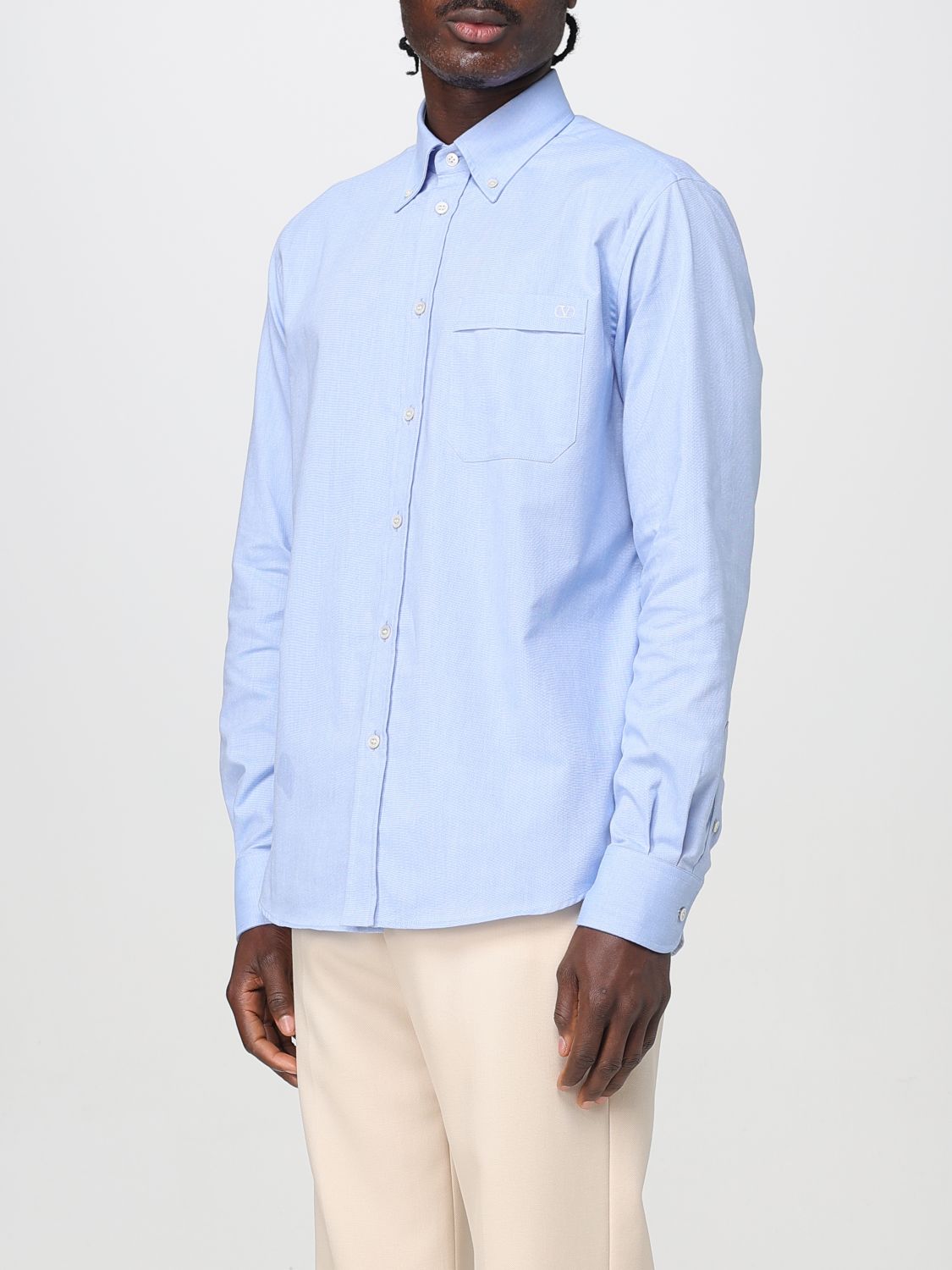 Valentino Shirt Men Gnawed Blue