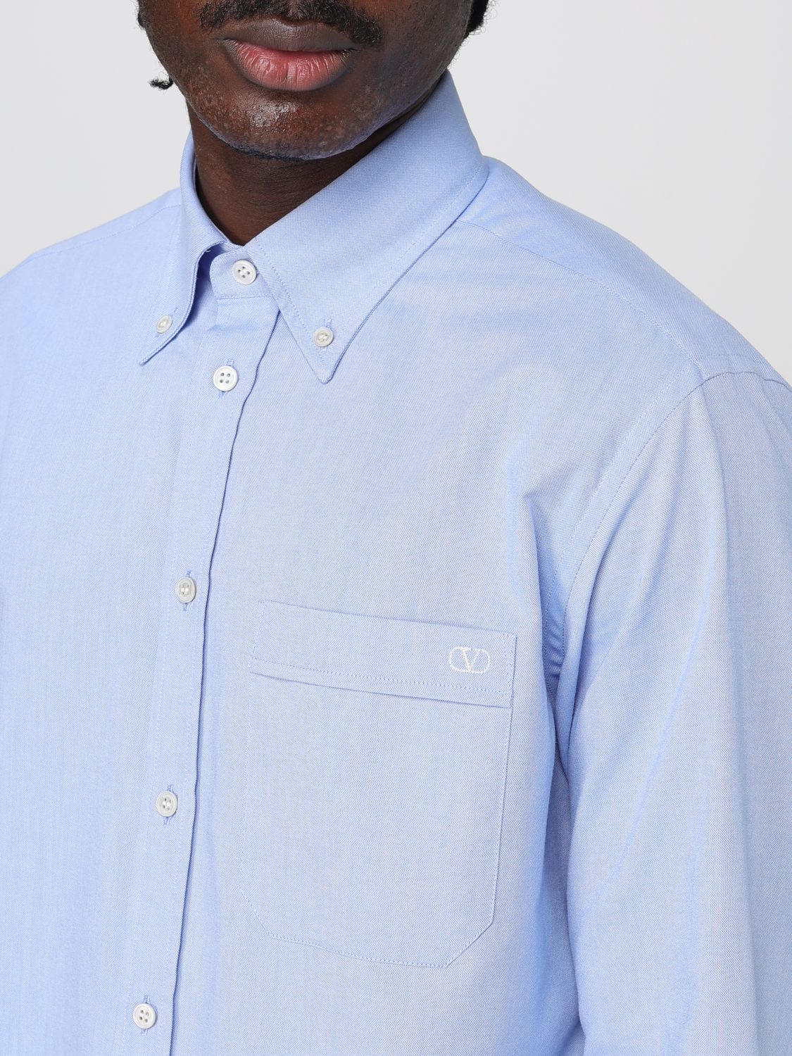 Valentino Shirt Men Gnawed Blue