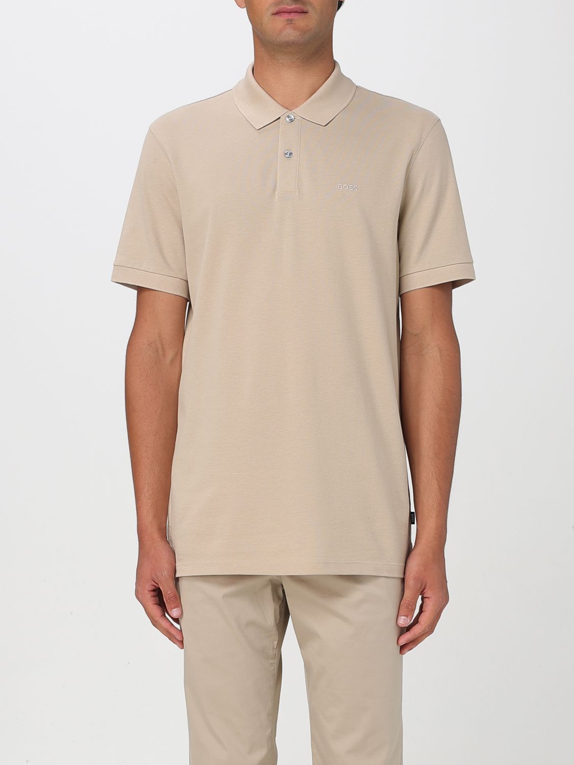 Boss Polo Shirt Men Beige
