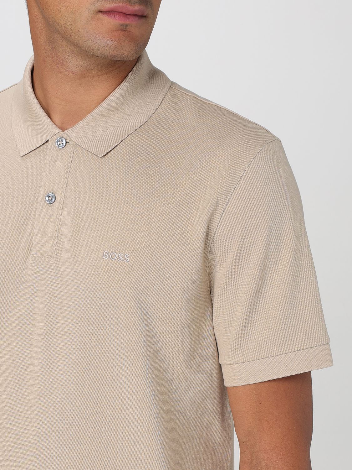 Boss Polo Shirt Men Beige