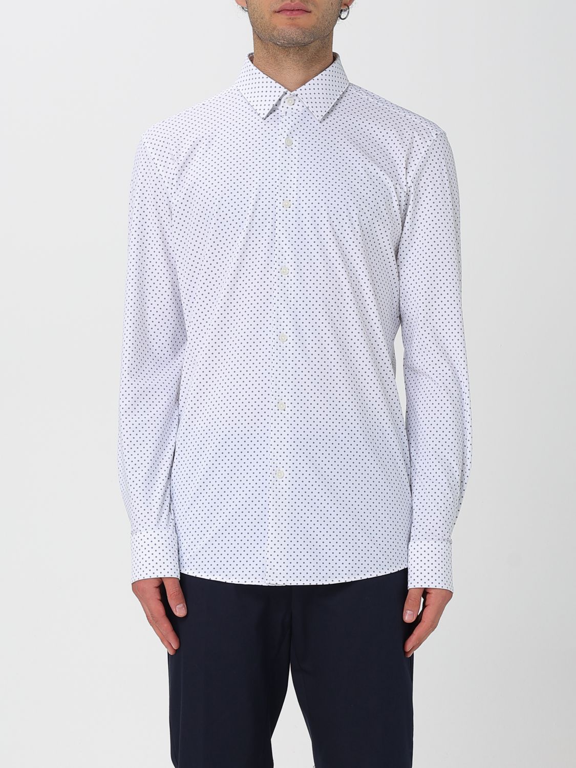 Boss Shirt Men Gnawed Blue