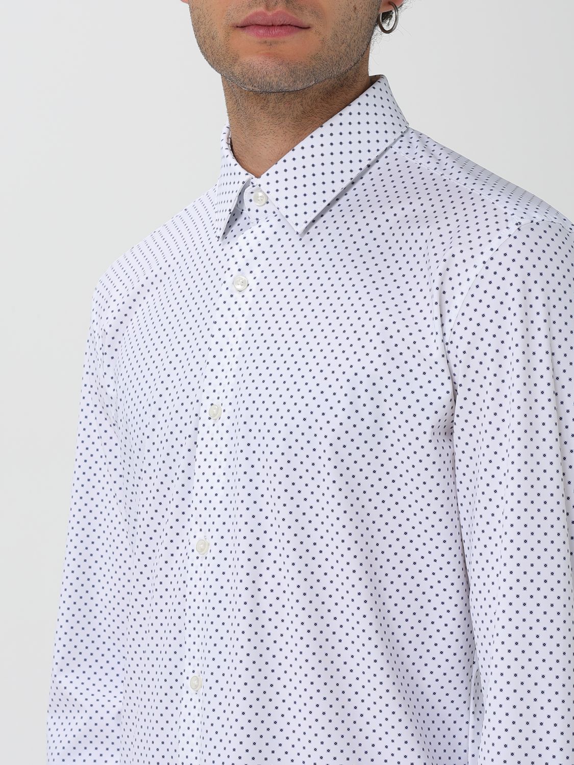 Boss Shirt Men Gnawed Blue