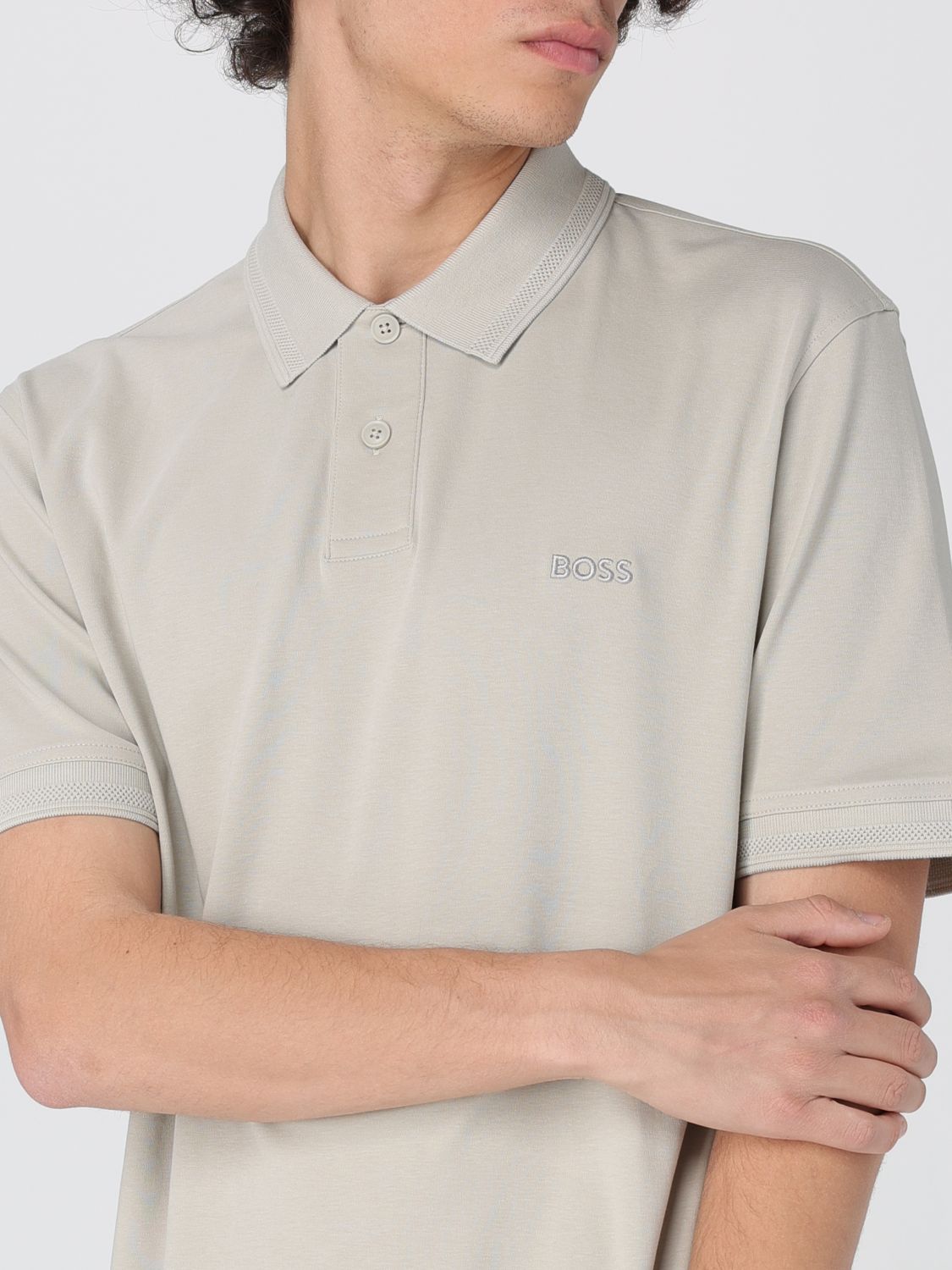 Boss Polo Shirt Men Beige