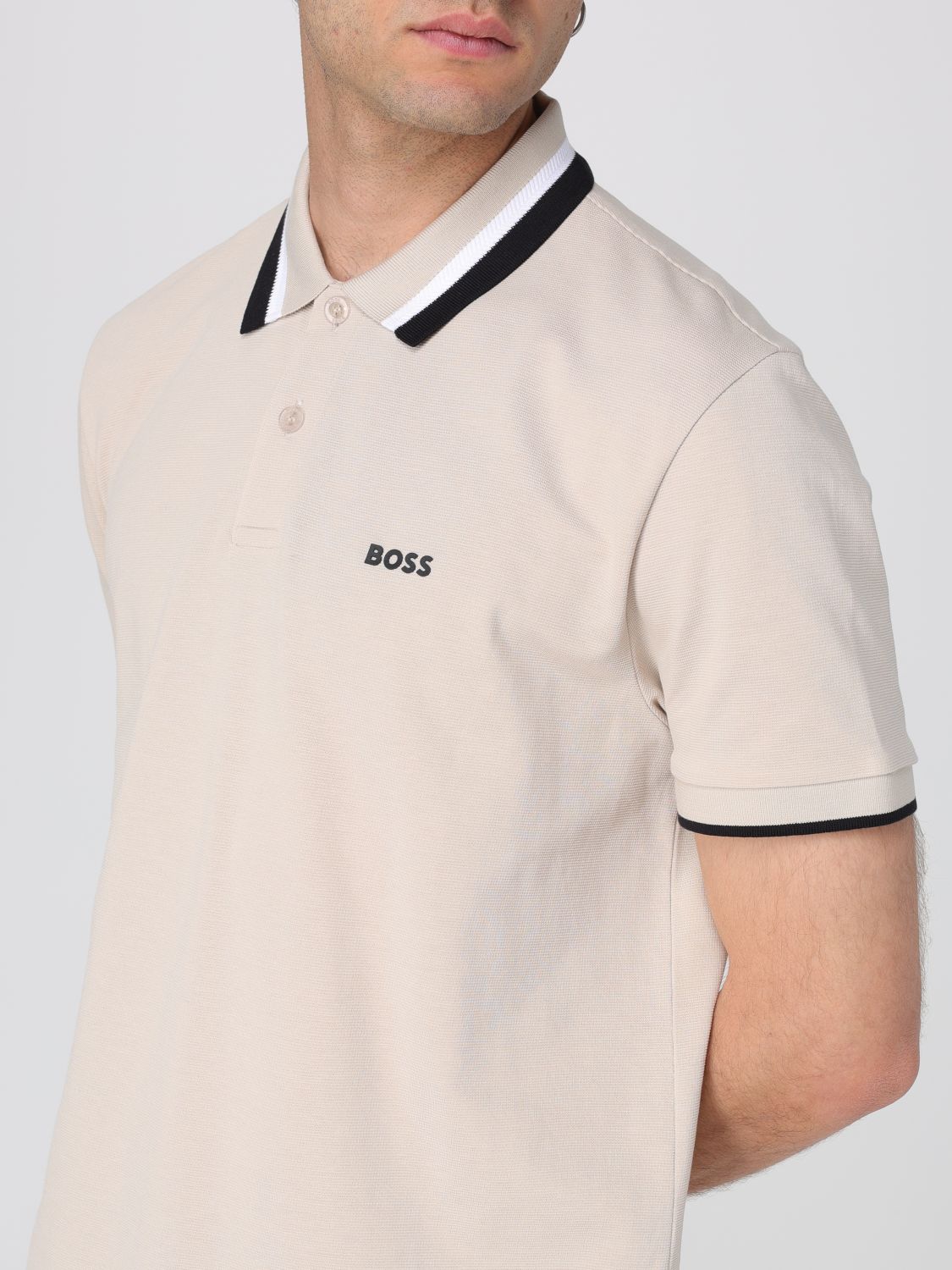 Boss Polo Shirt Men Beige