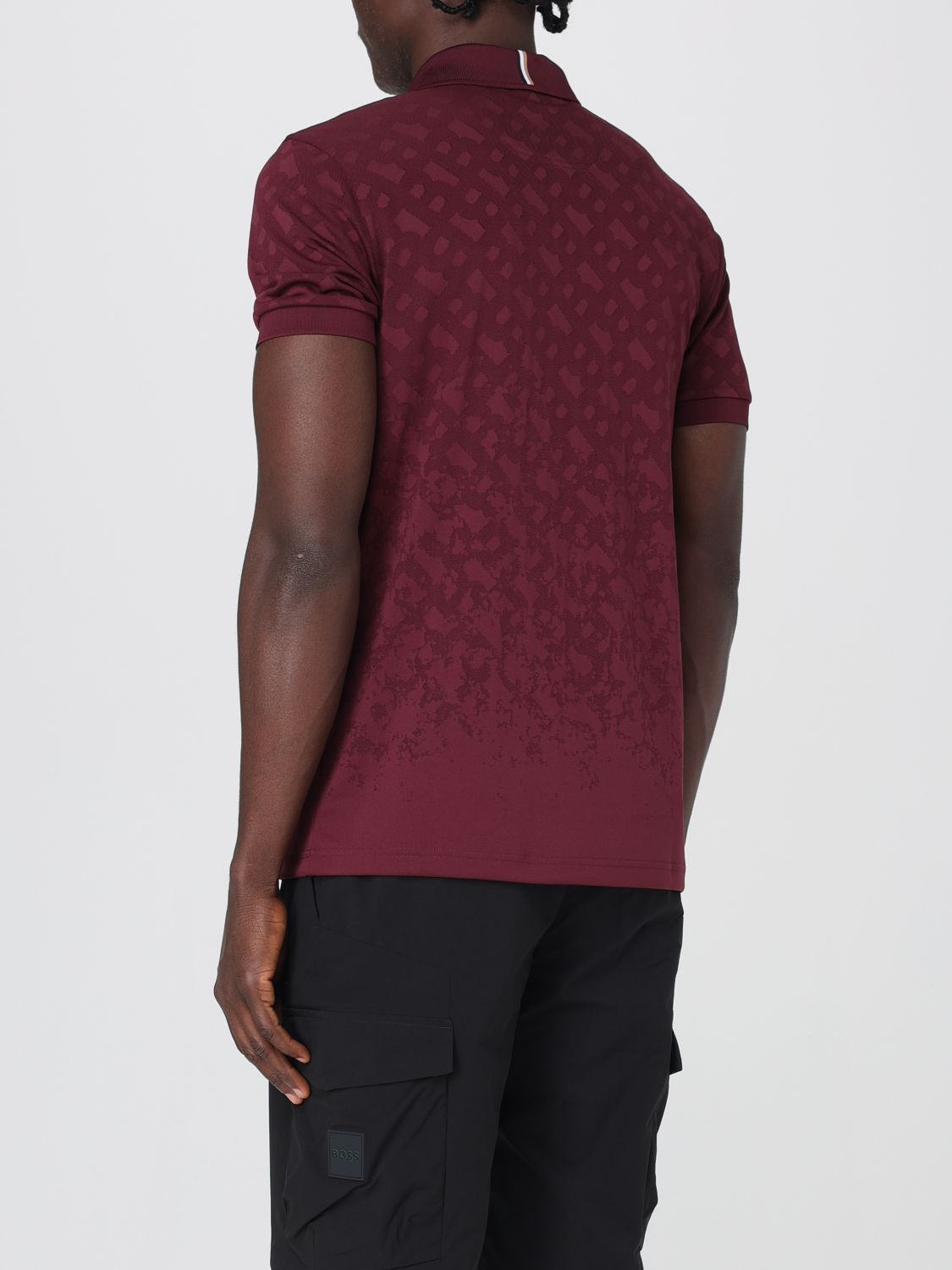 Boss Polo Shirt Men Burgundy