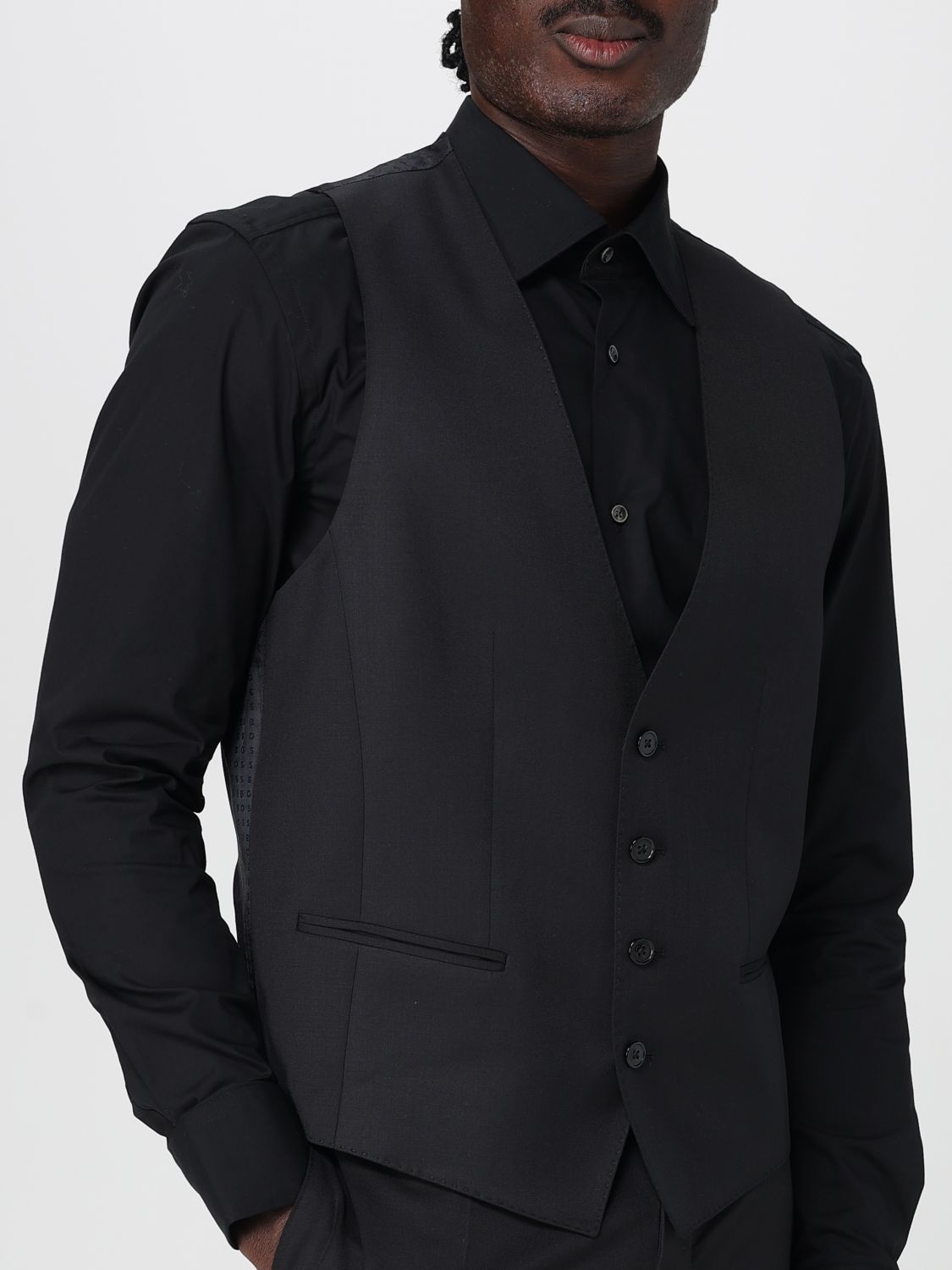 Boss Suit Vest Men Black